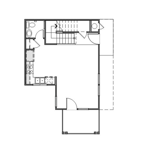 Floor plan for 2 beds, 1.5 baths, 1051 sqft